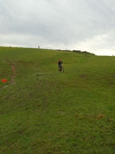 Graham and Paul descending Calton Pastures aka (on Strava) the Hill'o'death. 