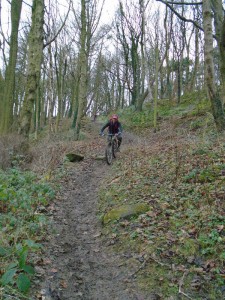 Graham on the Golf Course descent back to Bakewell. 