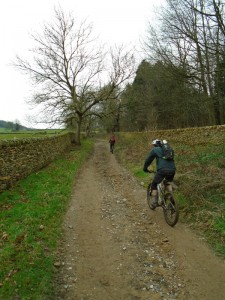 Paul and Graham climbing from Edensor. 