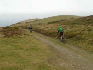 Brian and David starting the descent from the ridge of the Clwydian Range into the Vale of Clwyd. 