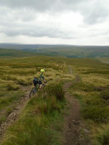 Sean starting the Cut Gate descent back to the Howden Reservoir.  
