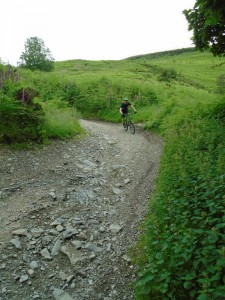 Tom finishing the Three Trees descent.