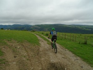 Tom starting the Three Trees descent.