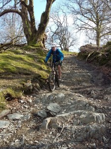 Martin on the Tan y garth descent. 