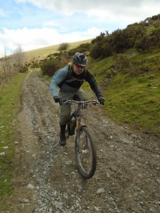 Jim on the Three Trees descent back to Llangollen. 