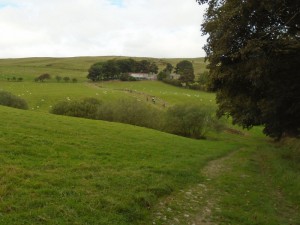 Climbing to Fron heulog farm on the Clwydian Range.