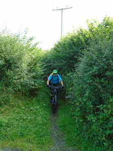 Dave emerging from the River Alyn ford trail.