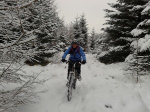Charlotte on the Heald Brow Pasture singletrack.  