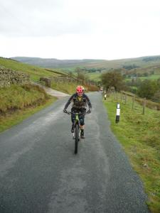 Brain on the Stang Lane climb out of Arkengarthdale.