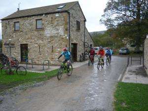 Brian, Karl, Chris and Graham starting from the Dales Bike Centre in Swaledale.