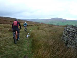 Karl and Brian on the Harker singletrack in Swaledale.