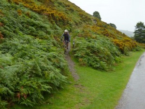 Anne decending into Carding Mill Valley.