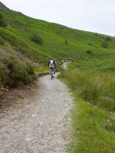 The steep and long Carding Mill Valley climb.     