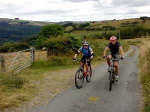 Paul and Mark on the killer climb from Glyn Ceiriog.   