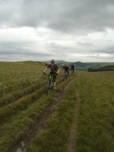Brian, Nick and Dave climbing to Bryn Du. 