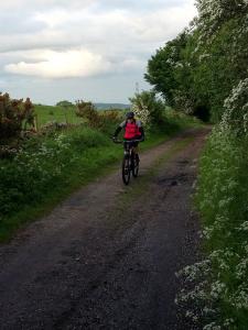 Jeanette on the Maes y Droell quarry double track.