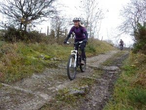 Trudy on the Castell double track.  