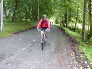 Chris on the lanes to Nercwys Forest.  