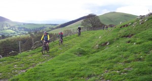 Steve, Lucy and Damien on the Fron Hen double track.    