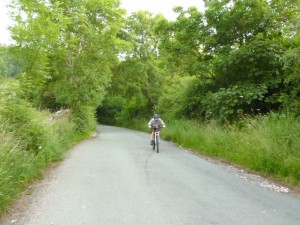 Nigel on the steep Eryrys road climb. 