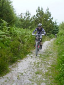 Rhys on the Circular Track in Nercwys forest. 