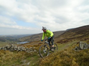 Allan on the Clwydian Range concessional trail.  