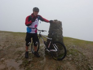 Lee at the summit of Helvellyn (that felt like being in a power shower!)