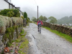 Lee climbing out of Glenridding.