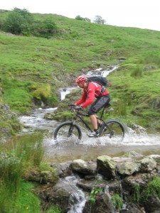 Mark crossing Miles Gill ford near Ing. 