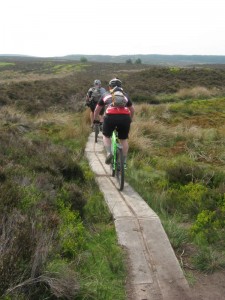 Russ and Mark on the Offa's Dyke planks to Llandegla.