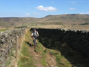 Mike climbing to Kinderlow End. 