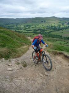 Graham fighting up to the top of the Hollins Cross climb.