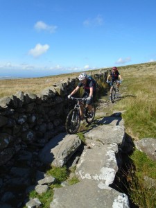Libby and Graham at the slabs on the Bwlch y Rhiwgyr climb.