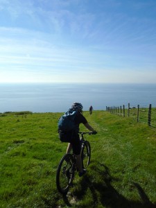 Libby on the Llanaber descent heading to the Irish Sea.
