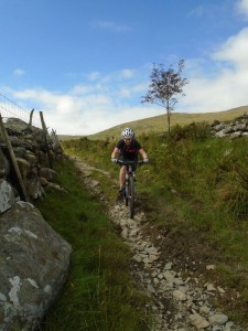 Libby on the descent to Bryn Castell.