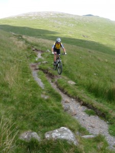 Matt descending the Pony Path on Cadair Idris.                       