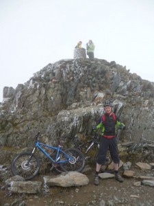 Steve at the summit of Snowdon.    