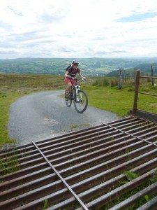 Trudie at the top of the Trefriw climb. 