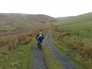 Matty on the Twllydarren descent into Rhydcriw.