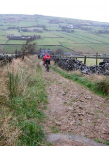 Going down Bow Lane at the start of the long descent back to Hebden Bridge. 