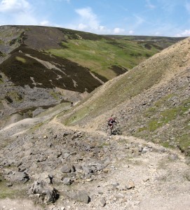 Paul climbing to the Melbecks Moor crossroad. 