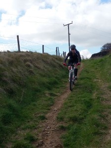 Laurence descending the Pennine Bridleway.
