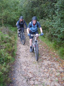 Steve and Ken on the Colden Clough climb. 