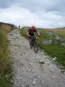 Wayne on the first rocky descent of Long Lane.