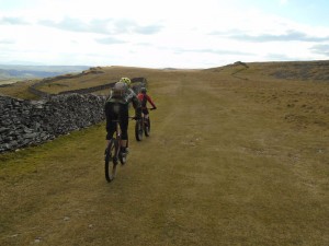 Justin and Jason on the Moughton Scars trail of the Pennine Bridleway.  