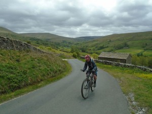 Graham at the beginning of the long Coal Road climb.